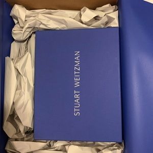 White Satin Stuart Weitzman Nudistsong. Size 8.5. Never worn, original packaging